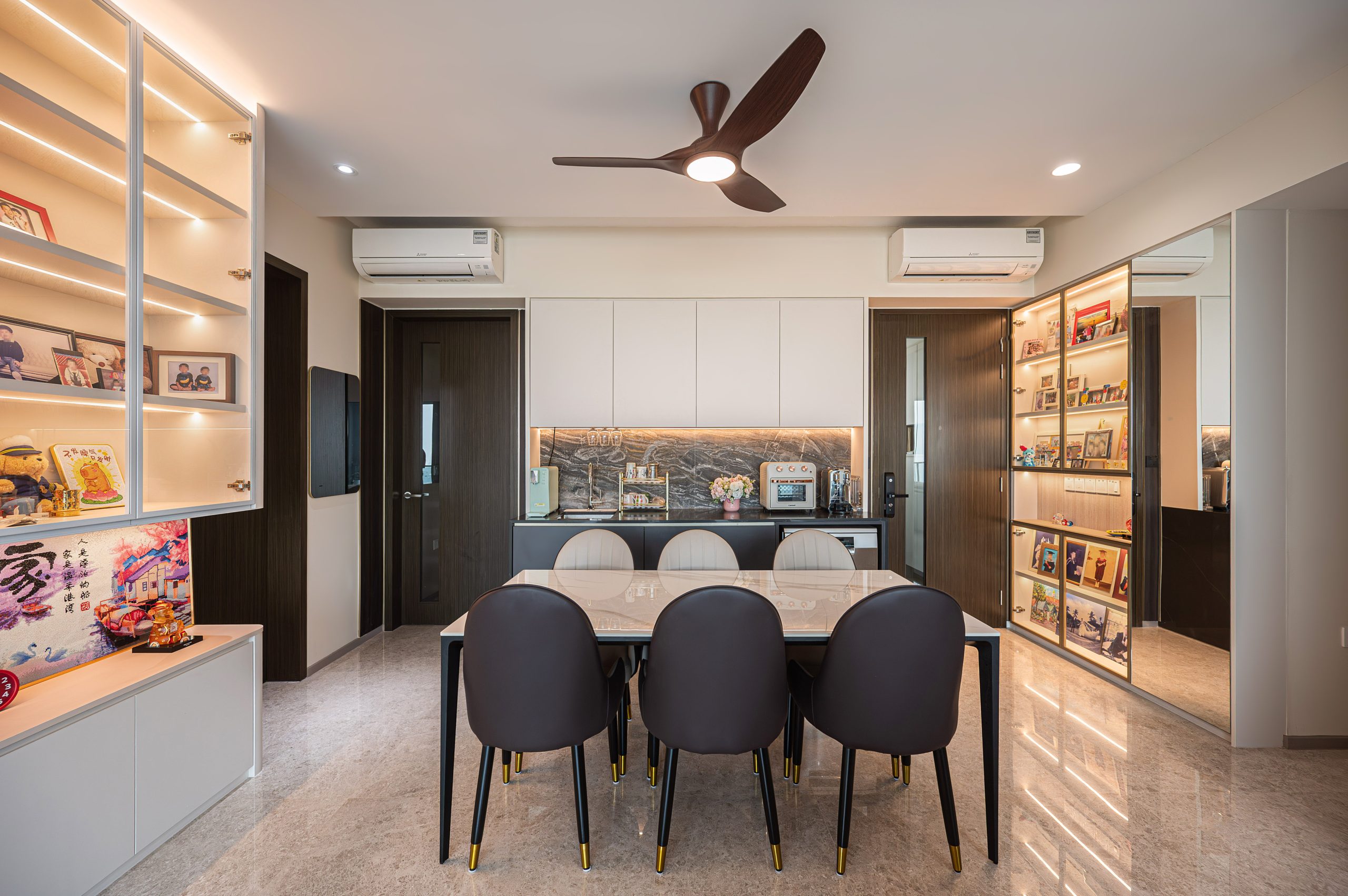 Clavon Condo Modern Minimalist Dining Storage Area